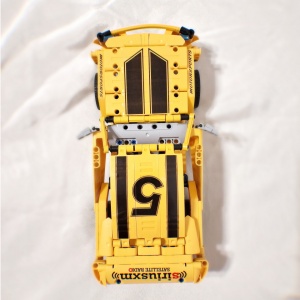 Set de constructie Yellow Race Machine - back pull, 354 piese