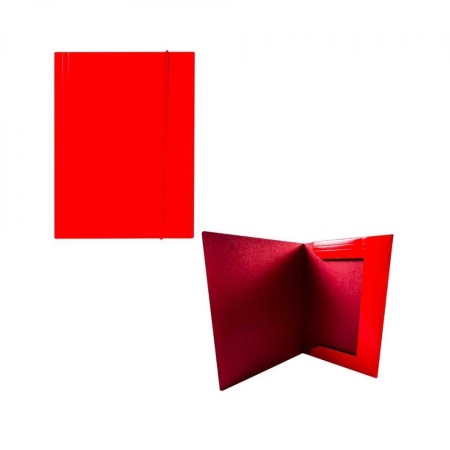 Mapa F4 cu elastic, din carton, 600g/mp, rosie - OFFISHOP