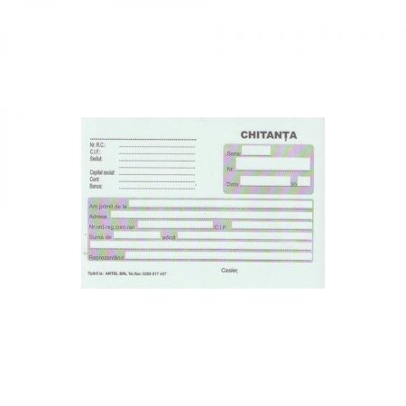 Chitantier A6 autocopiativ, 2 exemplare, 100 file