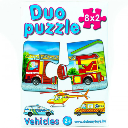 Joc puzzle Vehicles-16 piese Duo Puzzle Dohany