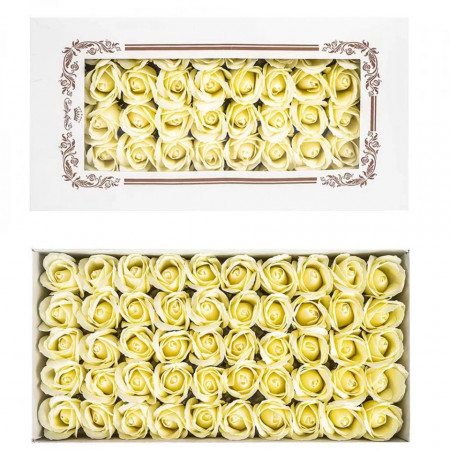 Trandafiri decorativi, din sapun, 50 buc/set - IVORY