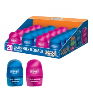 Ascutitoare cu radiera, 20 buc/display - S-COOL