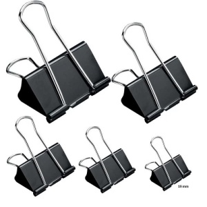 Clipsuri metalice, negre, 19mm, 12buc/set - OFFISHOP