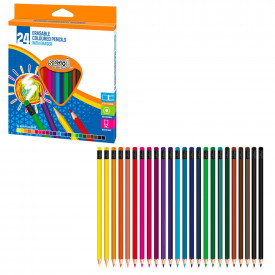 Creioane color cu radiera, 24 cul/set - S-COOL