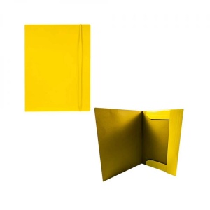 Mapa F4 cu elastic, carton, 600g/mp, galbena - OFFISHOP