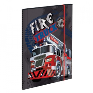 Mapa premium, efect holografic, Fire Truck, inchidere cu elastic 23.5x31.5 cm S-COOL