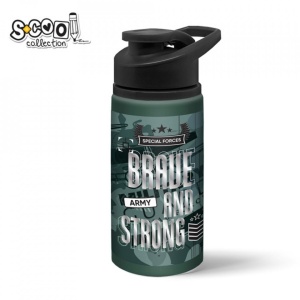 Sticla apa, aluminiu, Brave and Strong, 500ml - S-COOL