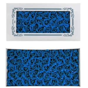 Trandafiri decorativi, din sapun, 50 buc/set - ALBASTRU