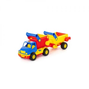 Basculanta cu remorca - ConsTruck, 50x14x19 cm, Wader
