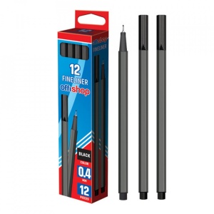 Fineliner negru, 0.4mm, 12buc/cutie - OFFISHOP