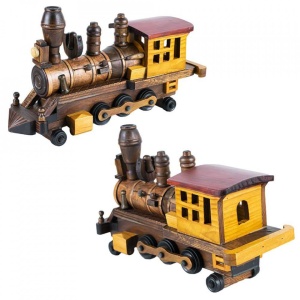 Locomotiva ornamentala, din lemn