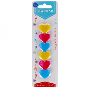 Magneti inimioara, 6 buc/set - STARPAK
