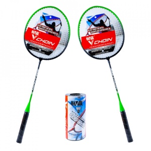 Palete badminton cu husa si fluturas