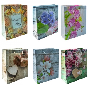 Punga cadou cu flori, 26x32x10 cm