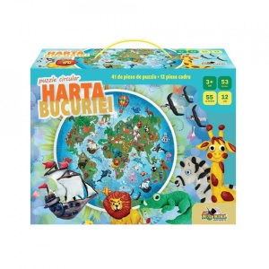 Puzzle circular Harta Bucuriei, 53 piese - Noriel