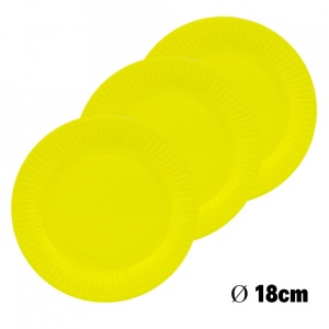 Farfurii carton pentru party, galbene, 18 cm, 10 buc/set