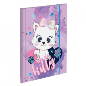 Mapa premium, efect holografic, Kitty, inchidere cu elastic 23.5x31.5 cm S-COOL