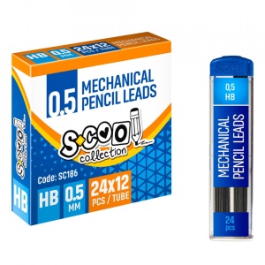 Mine creion mecanic 0,5mm, HB, 24 buc/set - S-COOL