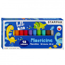 Plastilina Dino, 12 culori/set - STARPAK