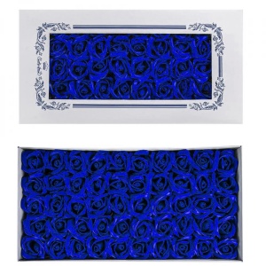 Trandafiri decorativi, din sapun, 50 buc/set - ALBASTRU ROYAL