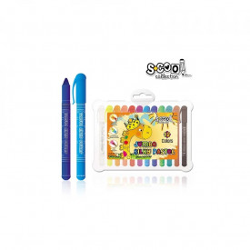 Creioane pastel Jumbo, Lavabile, 12culori/set - S-COOL