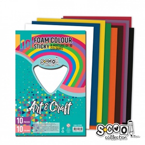 Hartie buretata, adeziva, 10 culori/set, 20x30 cm - S-COOL