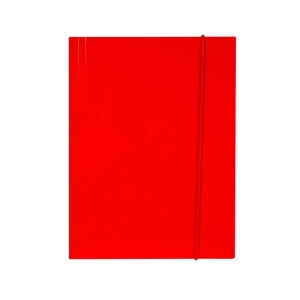 Mapa F4 cu elastic, din carton, 600g/mp, rosie - OFFISHOP