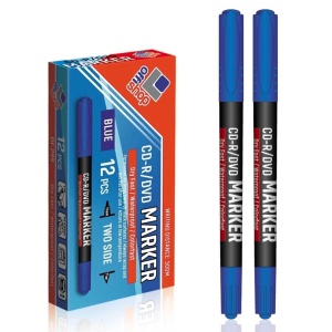 Marker CD/DVD 2 capete, albastru, 0,5-0,1 mm, 12 buc/set - OFFISHOP