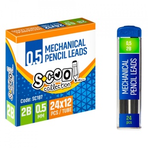 Mine creion mecanic 0,5mm, 2B, 24 buc/set - S-COOL