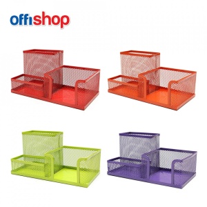 Suport birou MESH, 3 compartimente, color, 20x10x10 cm - OFFISHOP