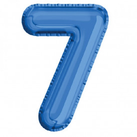 Balon, folie aluminiu, albastru, cifra 7, 81 cm
