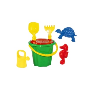 Galeata nisip+stropitoare+5 accesorii, 34x22 cm - Tupiko