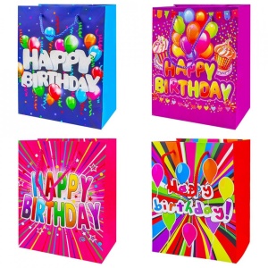 Punga cadou Happy Birthday, 26x32x12 cm