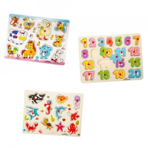 Puzzle din lemn, incastru, cu pioneze, numere - Tupiko