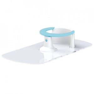 Suport bebelusi pentru baie + covoras antiderapant, Albastru, 16.5x80x38 cm - Dolu