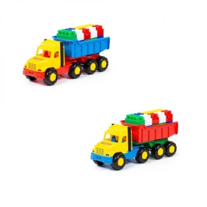 Camion + cuburi/17 piese - Favorite, 29x10x14 cm, Polesie