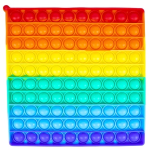 Jucarie senzoriala, antistres, curcubeu, XL, 20x20x1,5 cm - Patrat