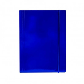 Mapa F4 cu elastic, din carton, 600 g/mp, albastra - OFFISHOP