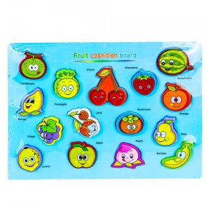 Puzzle din lemn, incastru, Fructe/Legume
