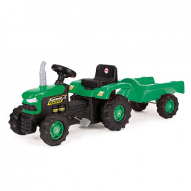 Tractor cu pedale si remorca/verde/53x143x45 - Dolu