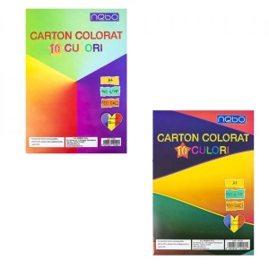 Carton color A4, 10 culori, 140g, 100 coli/set - NEBO