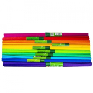 Hartie creponata 200x50cm, Curcubeu, 10 culori/set - Koh-I-Noor