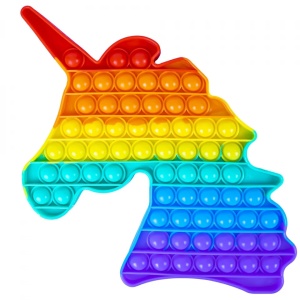 Jucarie senzoriala, antistres, curcubeu, XL, 25x23x1,5 cm - Unicorn