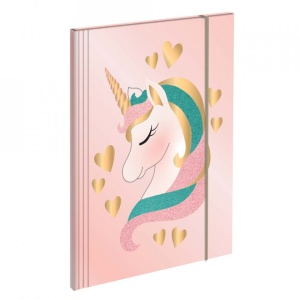Mapa premium, efect holografic, Unicorn, inchidere cu elastic 23.5x31.5 cm S-COOL