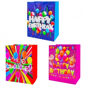 Punga cadou Happy Birthday, 30x42x12 cm