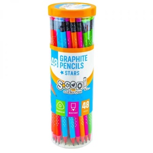 Creion grafit HB, cu radiera, Shining Star, 48 buc/cutie - S-COOL