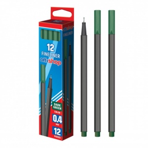Fineliner verde inchis, 0.4mm, 12buc/cutie - OFFISHOP