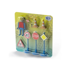 Semne circulatie+muncitor/blister, 17x17 cm