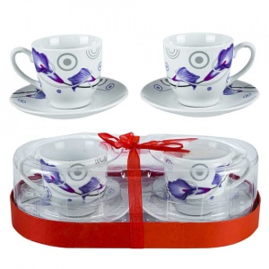 Set - 2 cesti + farfurii, Lavanda