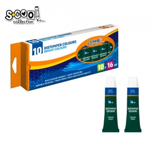 Tempera verde inchis, 16ml, 10 culori/set - S-COOL